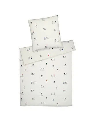 ELEGANTE | Flanell Bettwäsche PINGUIN PARTY 70x90cm/140x200cm Weiss | 